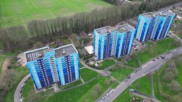 High Angle View of North Luton City During Cloudy and Rainy Day. Luton, England UK. March 19th, 2024 video