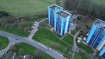 High Angle View of North Luton City During Cloudy and Rainy Day. Luton, England UK. March 19th, 2024 video