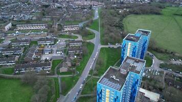 High Angle View of North Luton City During Cloudy and Rainy Day. Luton, England UK. March 19th, 2024 video
