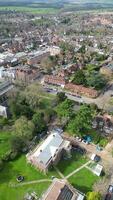 Alto ângulo cenas do central st albanos cidade do Inglaterra Unidos reino. marcha 16, 2024 video