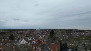 alto ángulo imágenes de central Santo albanes ciudad de Inglaterra unido Reino. marzo 16, 2024 video