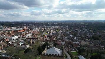 High Angle Footage of Central Saint Albans City of England United Kingdom. March 16th, 2024 video