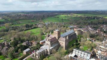 High Angle Footage of Central Saint Albans City of England United Kingdom. March 16th, 2024 video