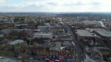 High Angle Footage of Central Saint Albans City of England United Kingdom. March 16th, 2024 video