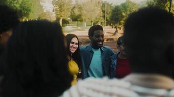 a group of young people having fun in the park video