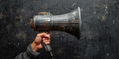 AI generated Person Holding Megaphone Up photo