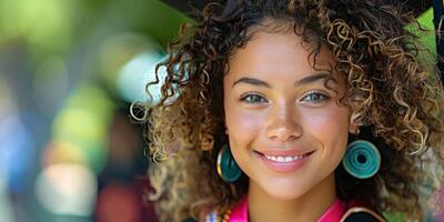 AI generated Close Up of Person With Curly Hair photo