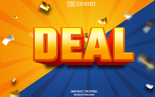 deal  text effect, font editable, typography, 3d text psd