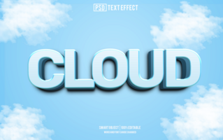 Wolke Text Wirkung, Schriftart editierbar, Typografie, 3d Text psd