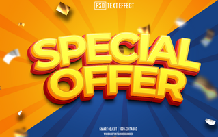 special offer  text effect, font editable, typography, 3d text psd