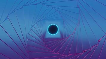 een blauw en Purper spiraal met een zwart gat in de centrum video