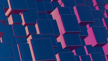 a 3d rendering of a pink and blue background video