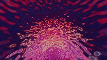 een psychedelisch schilderij van een rood en Purper tunnel video