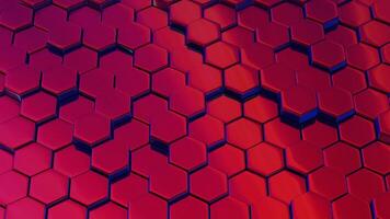 a red and blue background with hexagonal shapes video