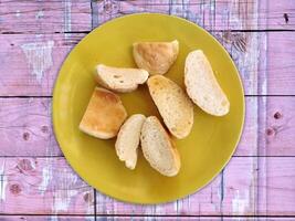 Bread on wooden background video