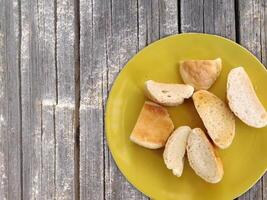 Bread on wooden background video