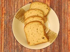 Bread on wooden background video