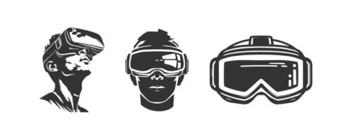 Virtual reality icon set. Vector illustration design.