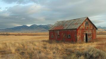 AI generated Barn in a Field With Trees photo