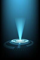 Abstract technology innovation circle sci-fi concept stage with hologram portal light background. vector