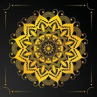 luxury ornamental mandala design background with golden color vector