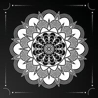 Mandala design lineal style and white mandala vector