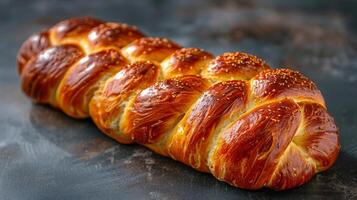 AI generated Group of Croissants on Wooden Table photo