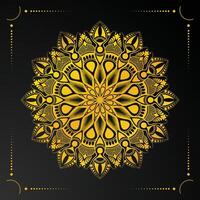 luxury ornamental mandala design background with golden color vector