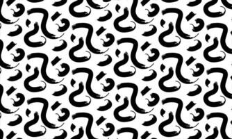 Hand drawn ink pattern. Expressive seamless abstract vector backgrounds in black and white.