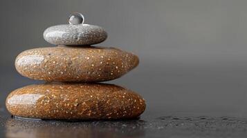 AI generated Rock With Water Droplet photo