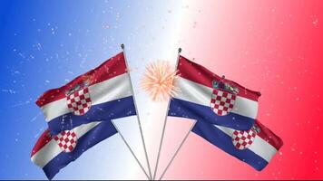 the flag of croatia is waving in the wind video