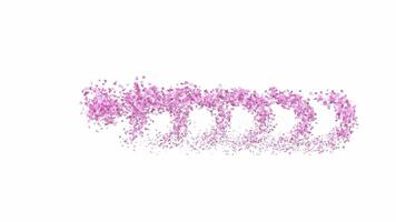 Animated Sakura Petals text letters forming the word joyful with alpha channel video