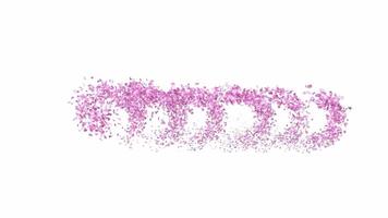 Animated Sakura Petals text letters forming the word growth with alpha channel video