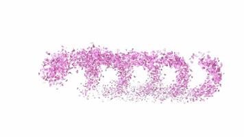 Animated Sakura Petals text letters forming the word fresh with alpha channel video