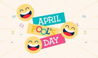 Happy April Fools Day Vector Concept with Clown, Funny Hat, and Surprise Icons