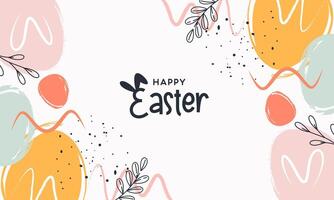 Happy Easter Banner. Trendy Easter Design with Typography and Easter Elements in Pastel Color and Abstract Modern Minimal Style vector