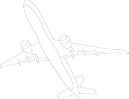 flying airplane drawing vector