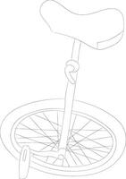 simple unicycle drawing vector