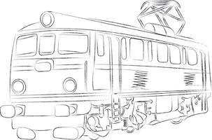 simple locomotive drawing vector