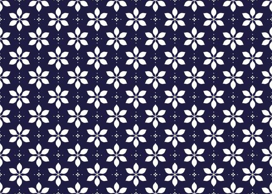 Symbol geometric white flowers on dark blue background seamless pattern for cloth carpet wallpaper wrapping etc.