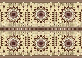 mandalas and geometric shape design on brown background ethnic seamless pattern for cloth carpet wallpaper wrapping etc. vector