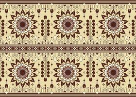 mandalas and geometric shape design on brown background ethnic seamless pattern for cloth carpet wallpaper wrapping etc. vector