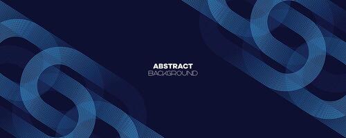 Abstract Dark Blue Waving circles lines Technology Banner Background. Modern Navy Blue gradient with glowing lines shiny geometric diagonal shape for brochure, cover, poster, banner, website, header vector