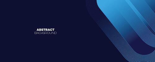 Abstract Dark Blue Waving circles lines Technology Banner Background. Modern Navy Blue gradient with glowing lines shiny geometric diagonal shape for brochure, cover, poster, banner, website, header vector