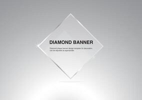 silver glowing diamond frame with text on background vector