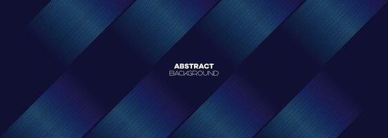 Abstract Dark Blue Green Waving Lines Technology Background. Modern Navy Blue Gradient With Glowing Lines Shiny Geometric Shape and Diagonal, for Brochure, Cover, Poster, Banner, Website, Header vector