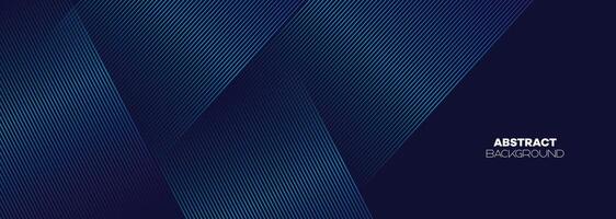 Abstract Dark Blue Green Waving Lines Technology Background. Modern Navy Blue Gradient With Glowing Lines Shiny Geometric Shape and Diagonal, for Brochure, Cover, Poster, Banner, Website, Header vector