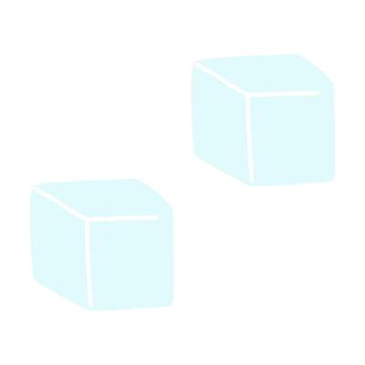 Hand drawn ice cubes, frozen water. Doodle vector illustration
