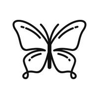 Line Art doodle of butterfly logo design. Abstract butterfly line drawing on white background. Vector Illustration