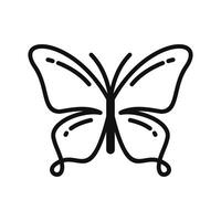 línea Arte garabatear de mariposa logo diseño. resumen mariposa línea dibujo en blanco antecedentes. vector ilustración